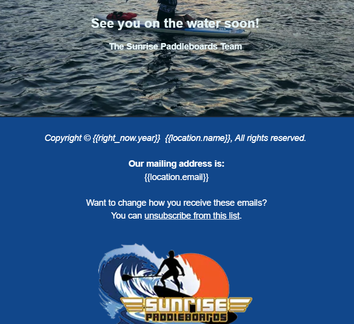 Sunrise — Email Footer